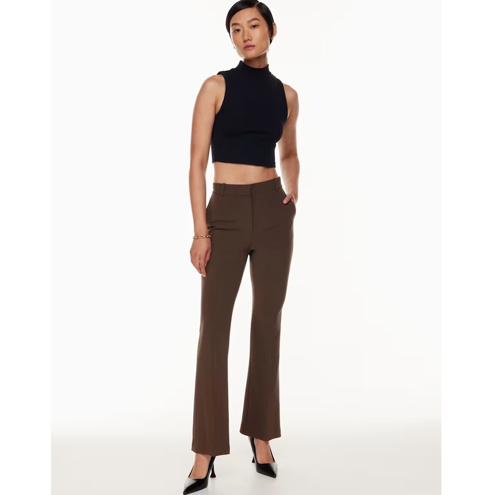 Babaton Aritzia Women's Program Pant Rich Mocha Brown High Waisted Flare NWT 00